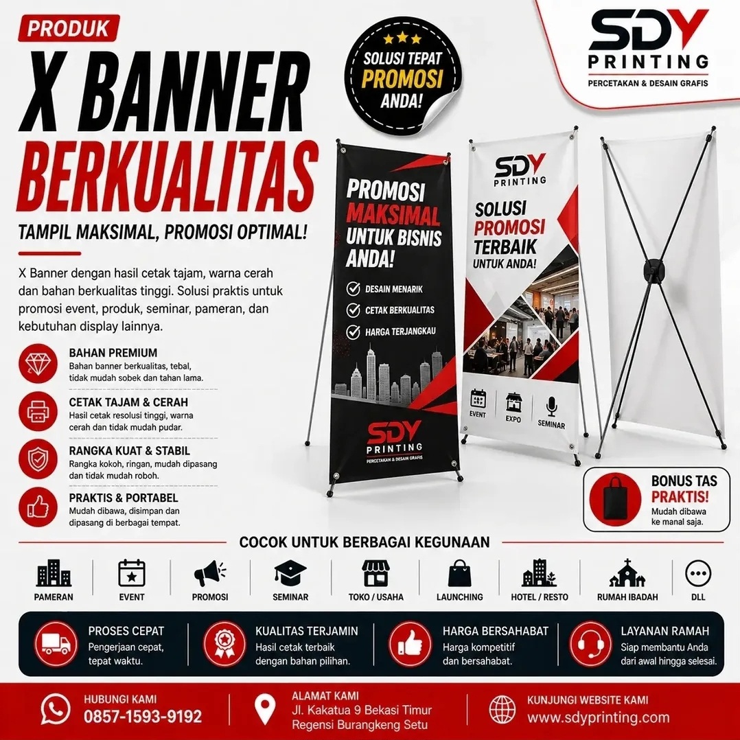 X Banner 60x160 Resolusi Tinggi